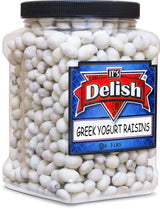 Greek Yogurt Covered Raisins by It's Delish, 3 Lbs Jumbo Container - Scrumptious & Nutritious Yogurt Coated Dried Raisins - Sweet Snacking and Bulk