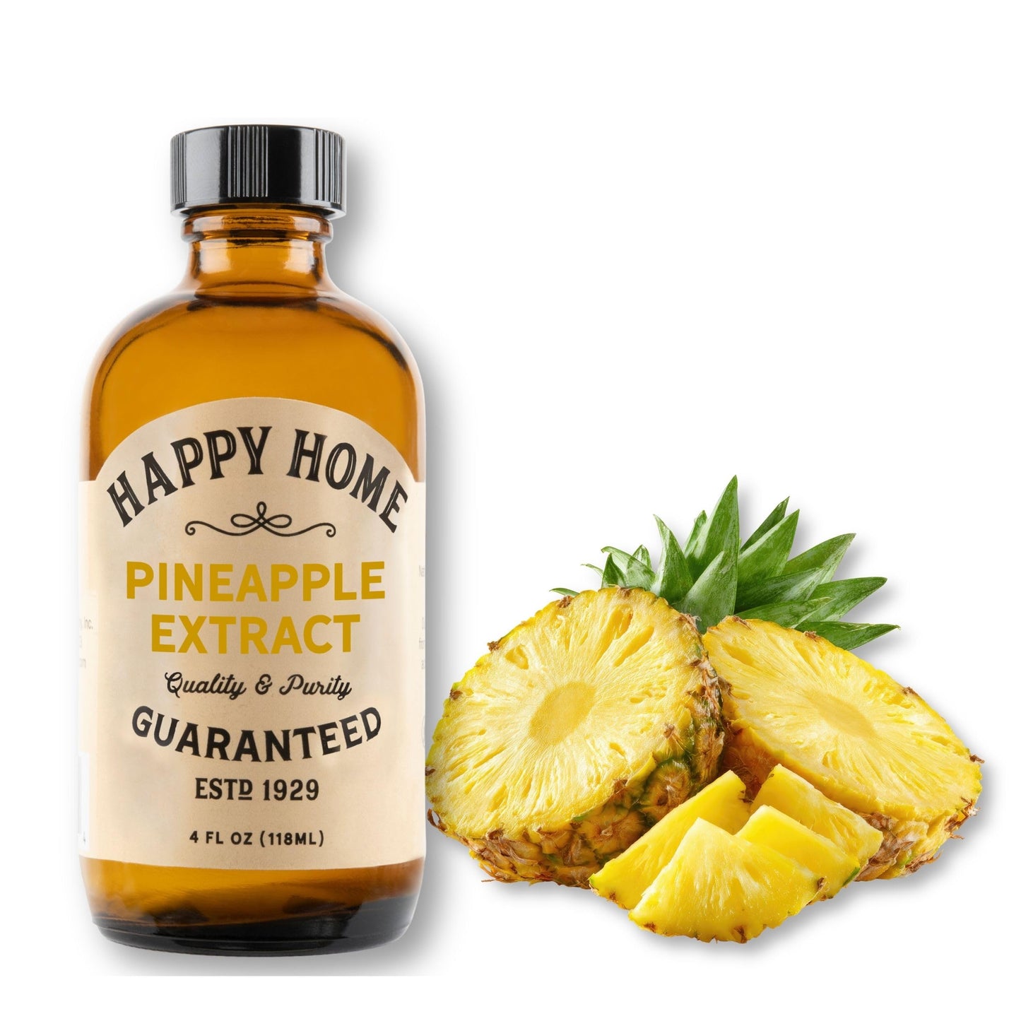 Happy Home Pineapple Extract, Gluten-Free, Kosher, 4 fl oz