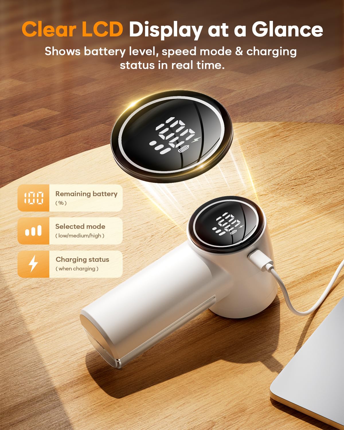 Sunytree Fabric Shaver, Lint Remover Rechargeable, 6-Blade Lint Remover with LCD Display & 3 Speeds, Portable for Clothes, Sweaters, Couches