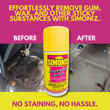Simoniz Chewing Gum Remover Spray 7 Oz - 1 Pack - Targets Stubborn Residues & Adhesives on Carpet, Furniture, & More! Versatile for Cars, Candle Wax