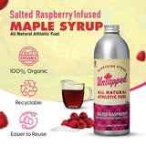 UnTapped Salted Raspberry Bulk Bottle - 16 Servings | 16 Fl Oz Aluminum Bottle | Pure Vermont Maple Syrup with Organic Raspberry Juice and Sea Salt