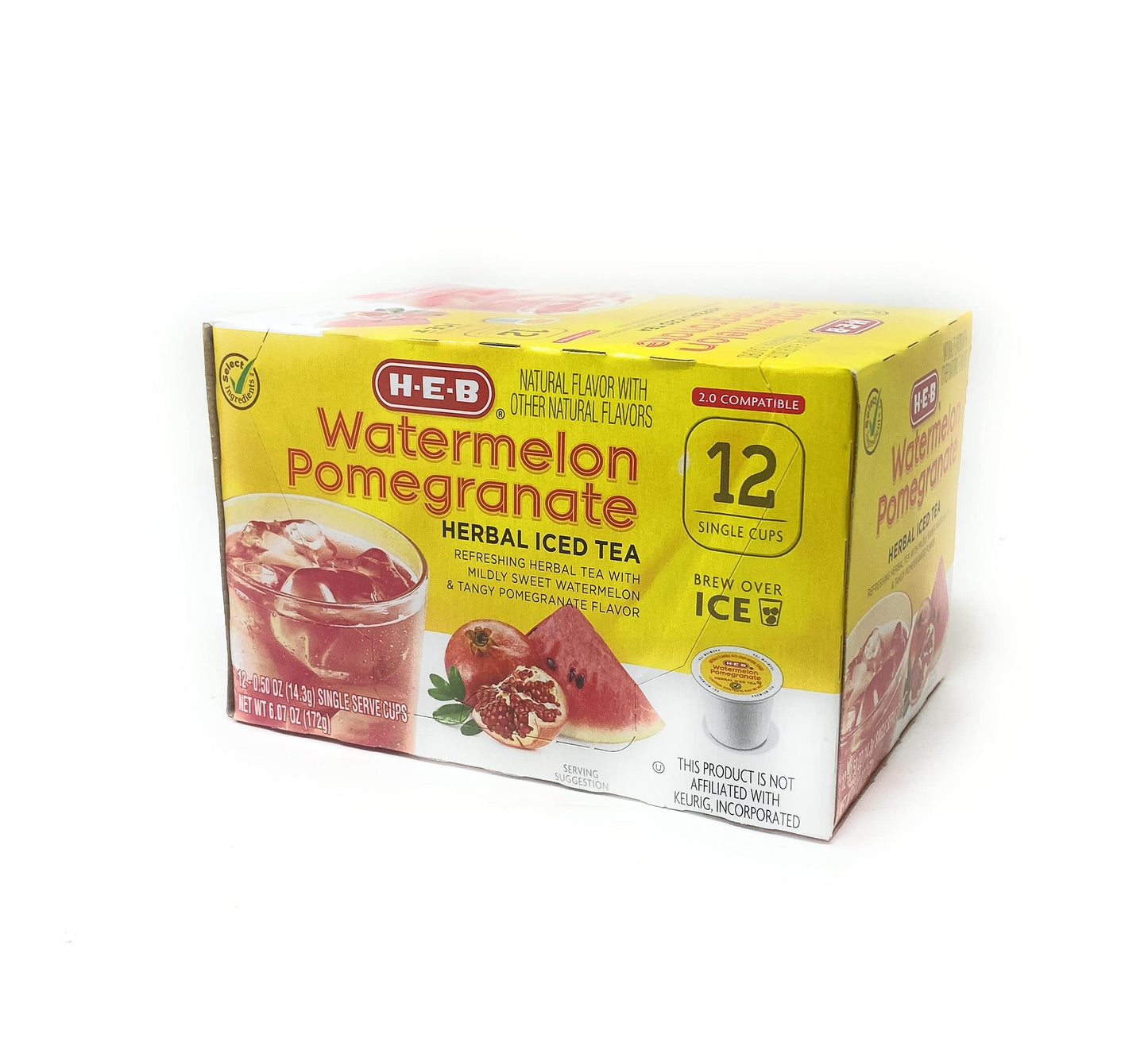 HEB Iced Tea and Lemonade Single Serve Pods - 12 count (Watermelon Pomegranate Herbal Iced Tea)