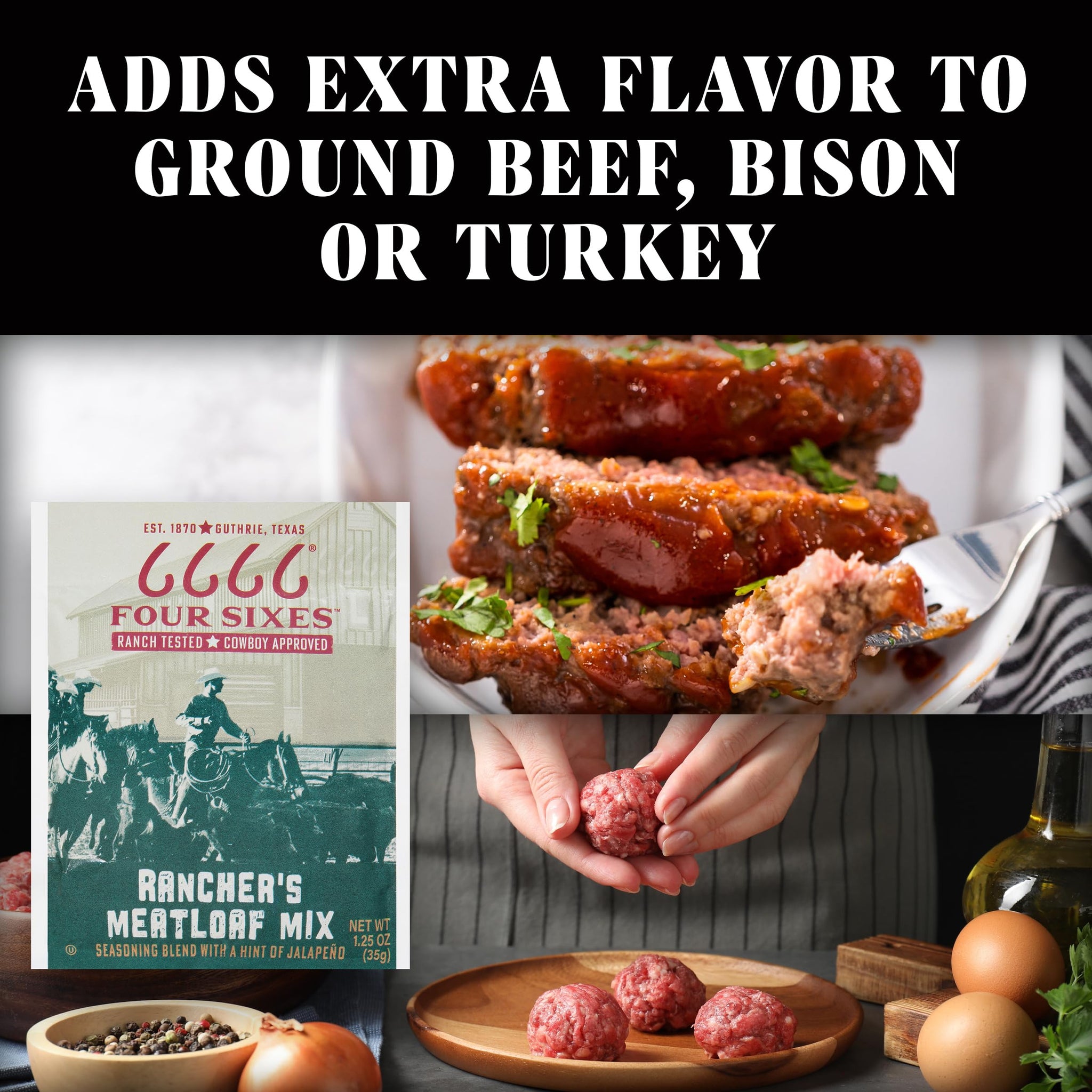 6666 Four Sixes Rancher's Meatloaf Seasoning Mix, 1.25 Ounce