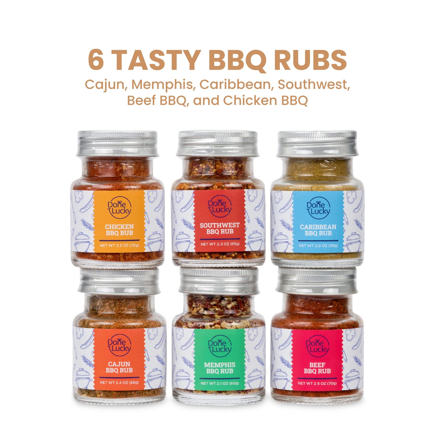 BBQ Rub Gift Set - Spice Gift Set in Premium Wooden Box - Great Grilling Gift for Father's Day, Christmas, Birthday for Him, Dad, Men, or Her - Unique