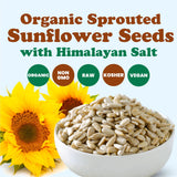 Food to Live Organic Sprouted Sunflower Seeds with Himalayan Salt, 1 Pound - Raw Kernels, Perfect for Cooking, Baking and Snacking, Keto-Friendly