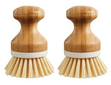HIC Kitchen Vegetable Scrubber Dishwashing Brush, Bamboo with Non-Scratch Bristles, Set of 2