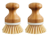 HIC Kitchen Vegetable Scrubber Dishwashing Brush, Bamboo with Non-Scratch Bristles, Set of 2