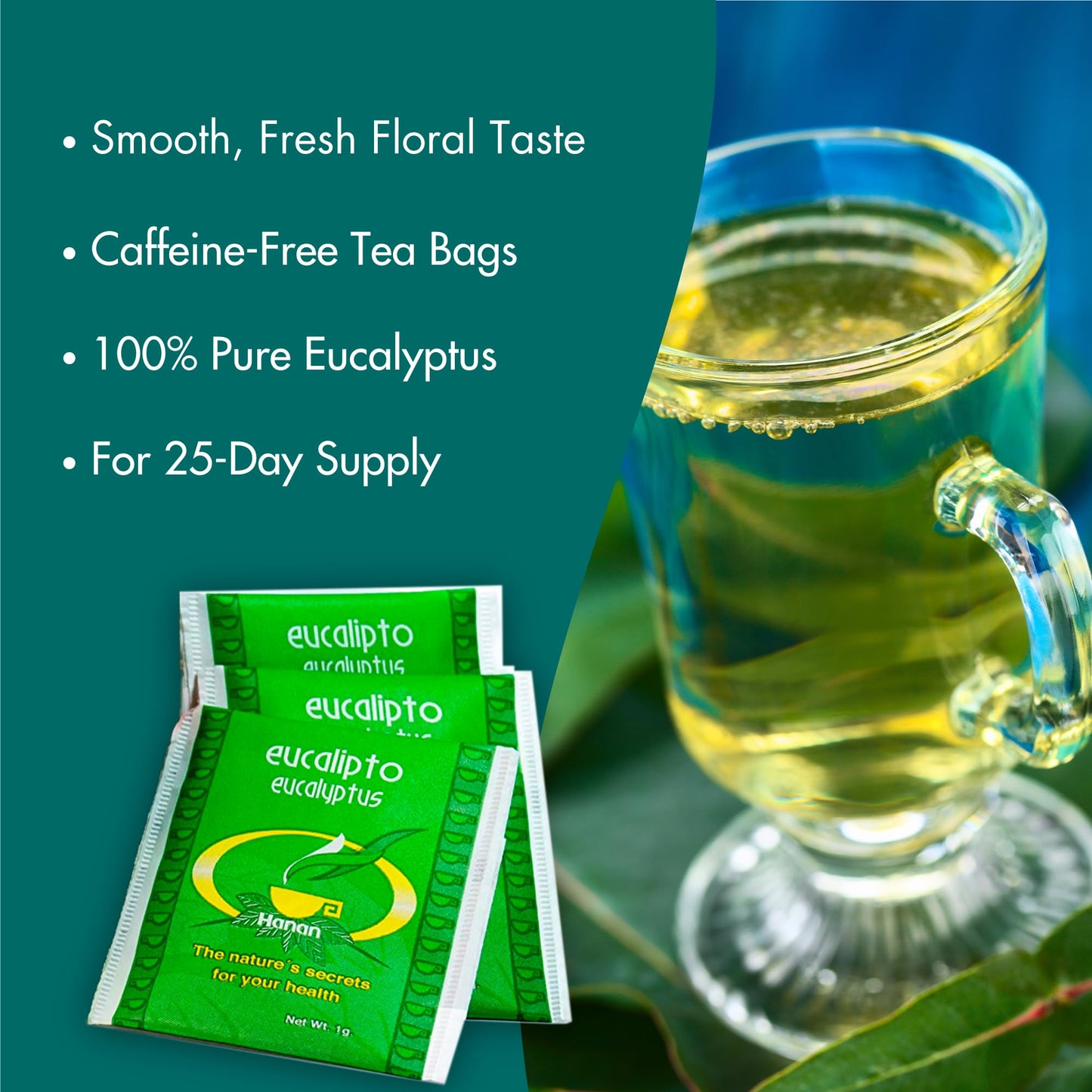 Hanan Premium Eucalyptus Tea - 100% Natural Eucalipto Hojas Naturales for Tea, Herbal Remedies and Aromatherapy - Dried Eucalyptus Leaves - Fresh