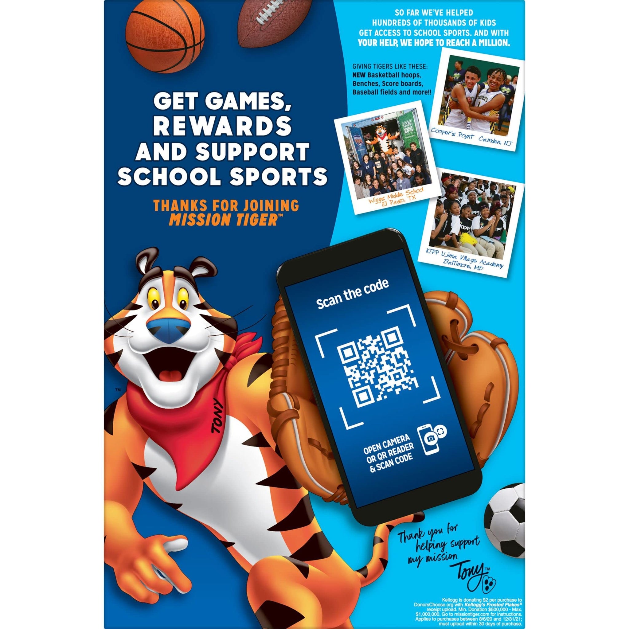 Kellogg's Frosted Flakes Cold Breakfast Cereal, 7 Vitamins and Minerals, Kids Snacks, Original with Vanilla Flavored Marshmallows (10 Boxes)