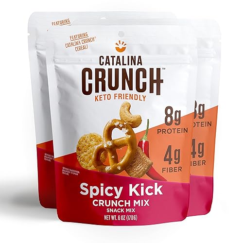 Catalina Crunch Mix Spicy Kick Keto Snack Mix | Keto Friendly, Low Carb, Protein Snacks, 6Oz (Pack Of 3)