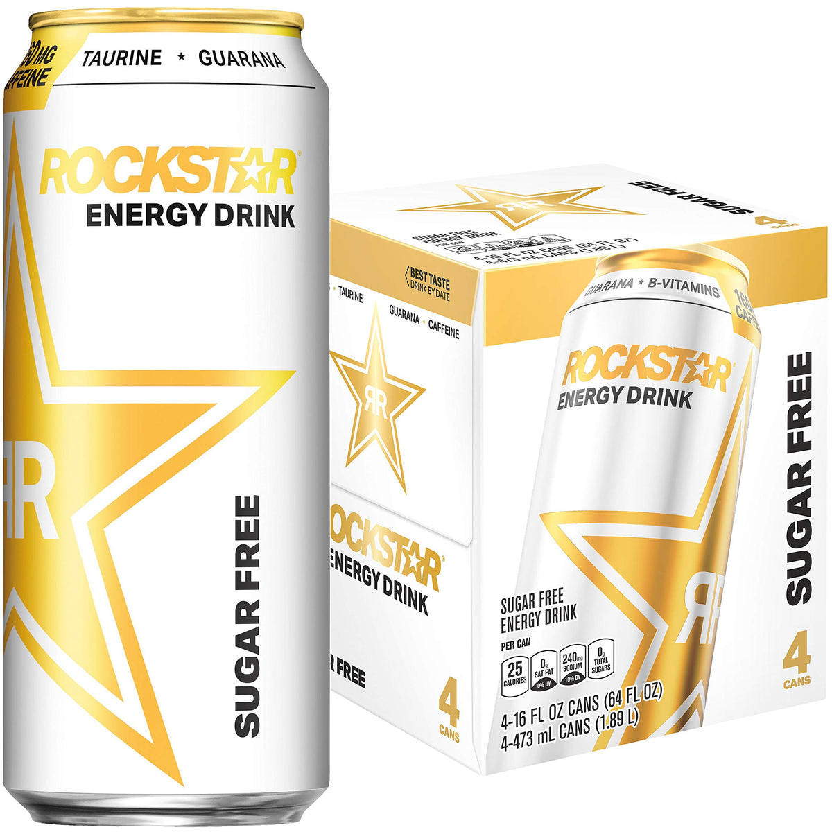 Rockstar Sugar Free, 16 Fl Oz Cans, 4 Pack