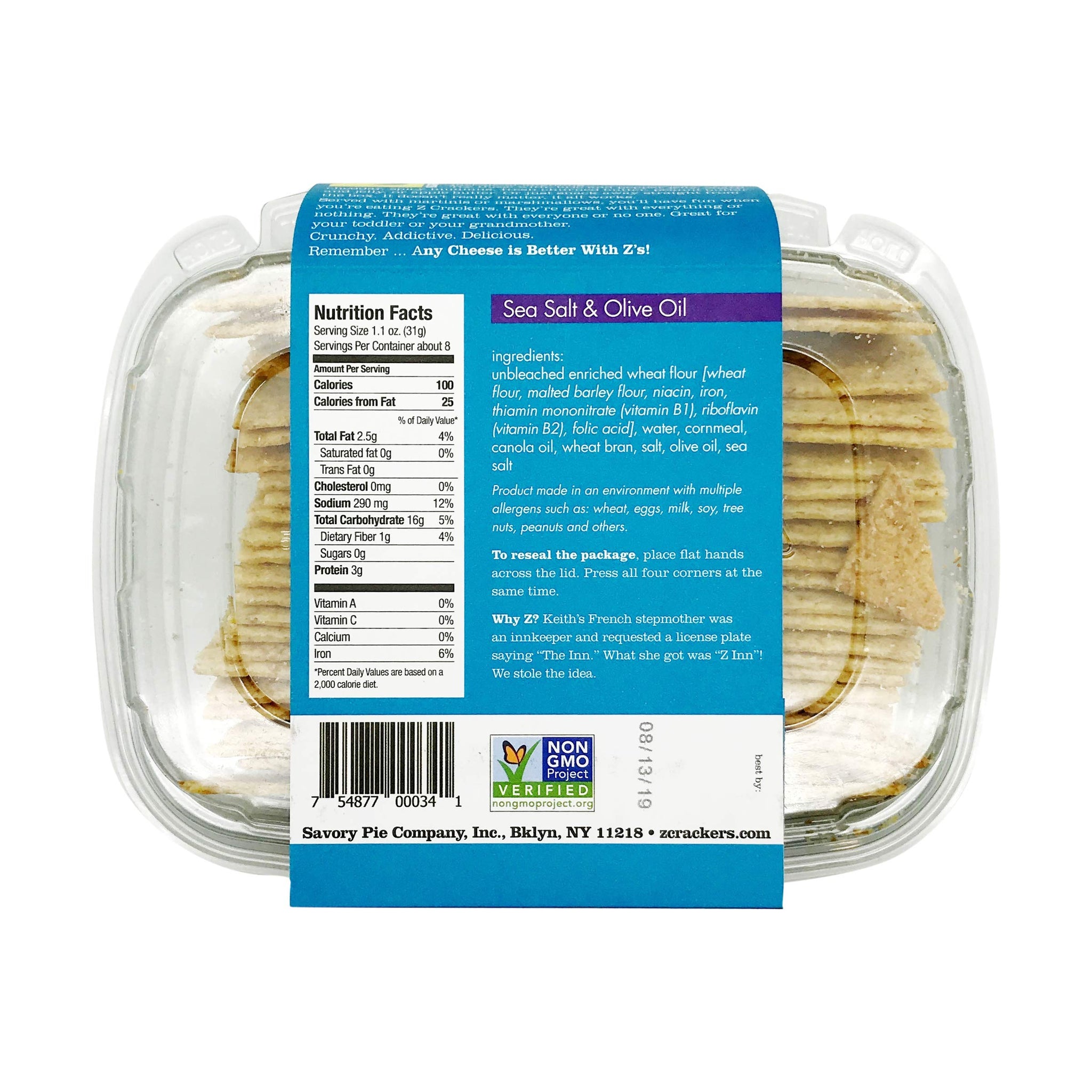 Z Crackers, Crackers Sea Salt And Olive Oil, 8 Ounce