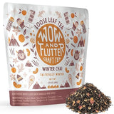 Wow and Flutter Winter Chai Loose Leaf Black Tea | Caffeinated Spiced Blend with Ginger, Cinnamon, Cloves, Vanilla & Rose | Bright Citrus Finish, Cozy