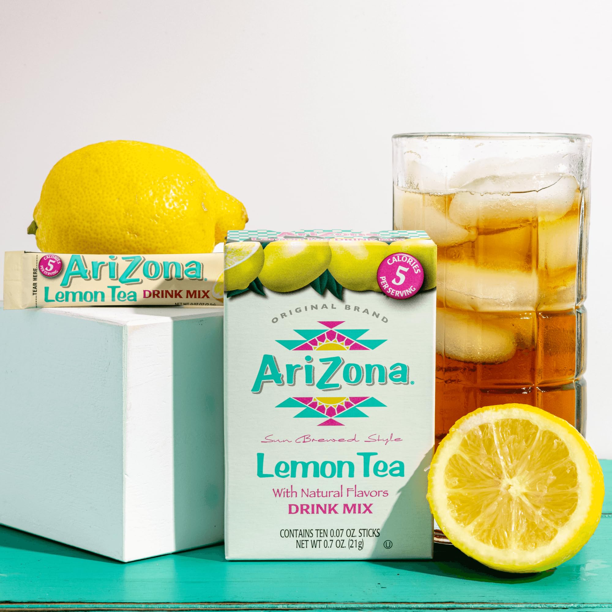 AriZona Lemon Tea - On-the-Go Powdered Drink Mix, 0.07oz 120 Count - 10ct Boxes (Pack of 12)