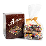 Asher's Chocolates, Chocolate Covered Pretzels Gift Basket, Holiday Assortment of Candy, Small Batches of Kosher Chocolate, Family Owned Since 1892