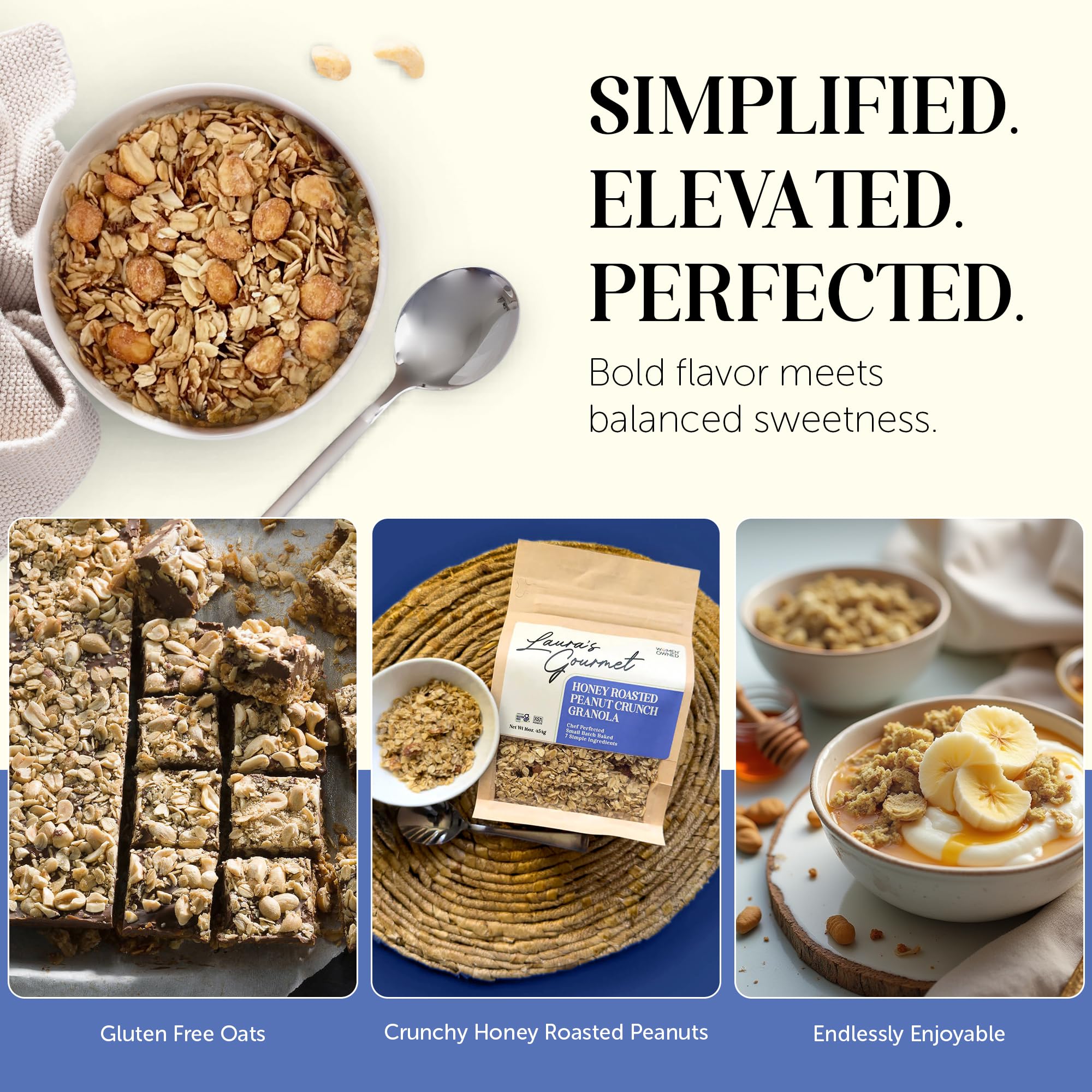 Lauras Gourmet Granola Honey Roasted Peanut Granola, 16 OZ
