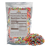 Assorted Dehydrated Mini Marshmallows - 1LB Resealable Bag of Vibrant Freeze Dried Marshmallows for Hot Chocolate, Cereal, Baked Goods, & Snack