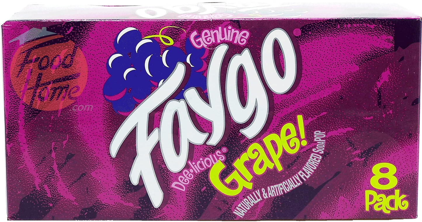 Faygo Grape! flavored soda pop. 8-pack 12-fl. oz. cans in box (1)