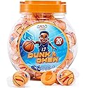30 Basketball Candy Gummy Balls with Orange Flavored Jelly Filling, Perfect as Basketball Party Favors or Basketball Goodie Bag Fillers, By 4YoreElves