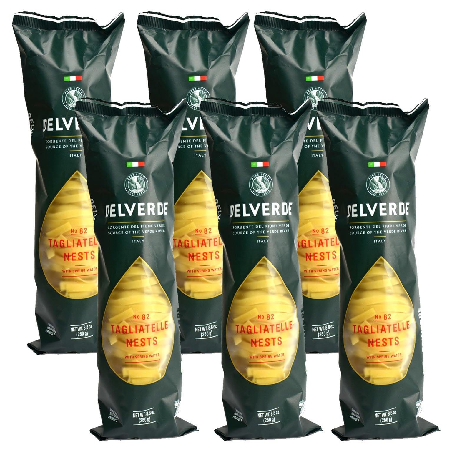 Delverde Artisan Made Tagliatelle Nests with Spring Water Certified Kosher 8.8oz 6 pack