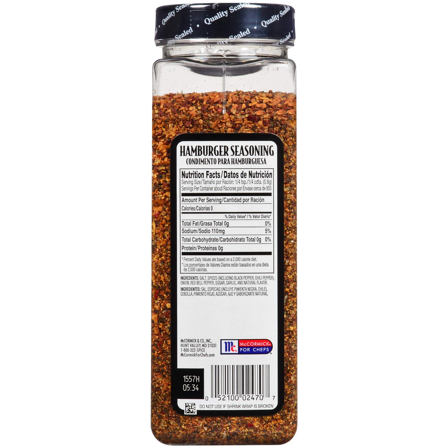 McCormick Grill Mates Hamburger Seasoning, 24 oz - One 24 Ounce Container of Hamburger Seasoning Mix with Bold Blend of Ground Peppers, Onion
