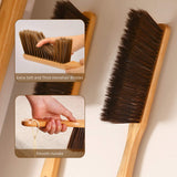 Hand Broom,Horse Hair Brushes,Soft Horsehair Upholstery Brush with Handle,Shop Brush Dustpan,Foxtail Broom,Dust Broom
