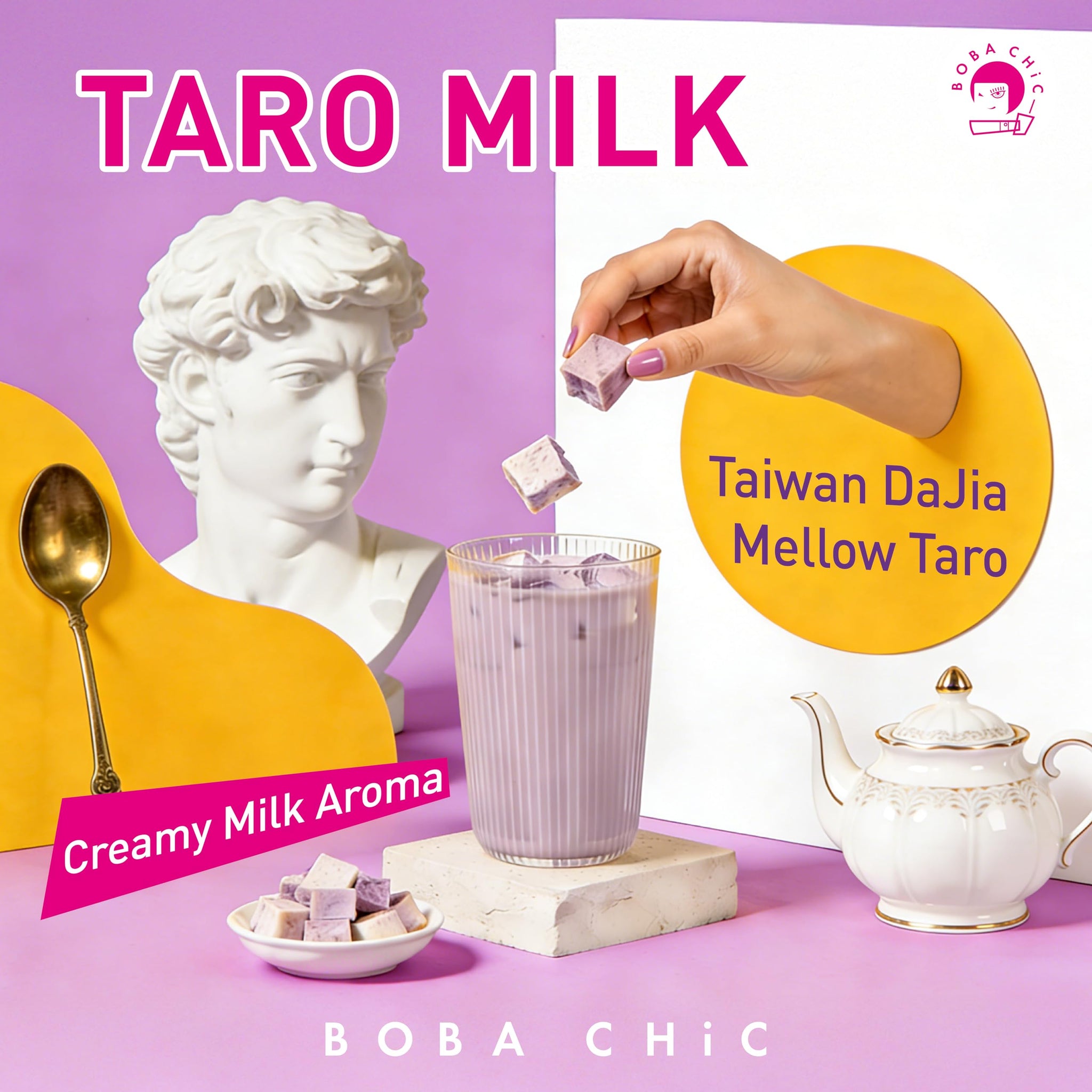 BOBA CHiC Taro Milk Tea Powder - 1.1 Pound - Product of Taiwan
