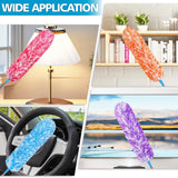 4 Pack Microfiber Feather Dusters, Up to 55 Inch Extension Pole, Cobweb Cleaner, Electrostatic Bendable Head,Telescoping Feather Dusters for Wall