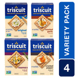 Triscuit Whole Grain Wheat Crackers 4 Flavor Variety Pack, Lunch Snacks, Bulk Snack Crackers, 4 Boxes