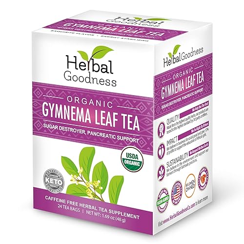 Gymnema Leaf Tea | 100% Organic Herbal Tea for Healthy Metabolism | Natural Sweet Cravings Support | Caffeine-Free, Keto-Friendly, Vegan, Gluten