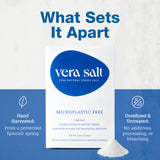 Vera Salt Fine Spring Salt - 300g Pack - Hand?Harvested White Crystals from Spain - Fine Texture with Natural Minerals - Plastic-Free Packaging