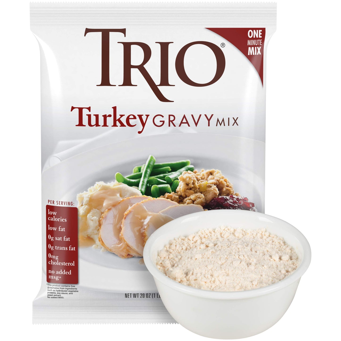 Trio Turkey Gravy Mix 20 oz (Pack of 8)