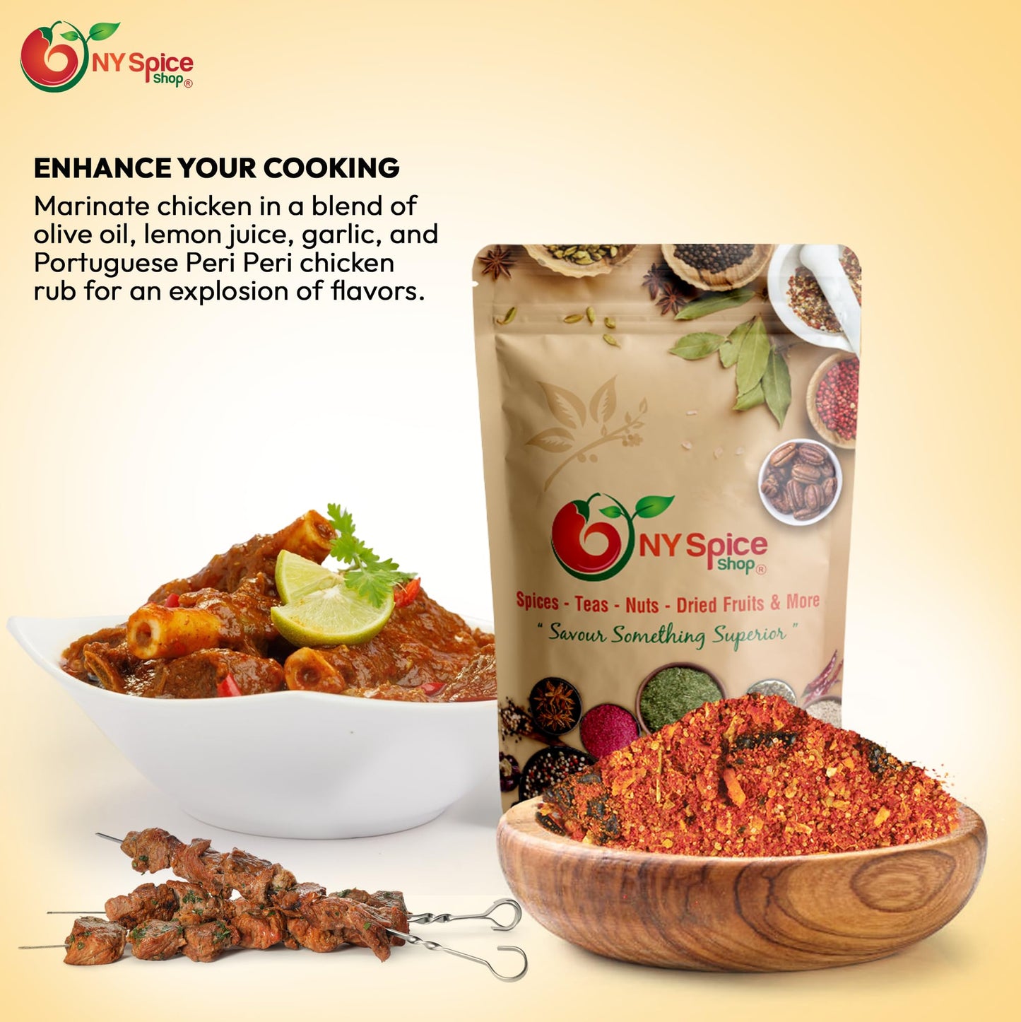 NY Spice Shop Portuguese Peri Peri Seasoning Mix - 4 Ounce Piri Piri Masala Multi Purpose Spice Rub for Grilled Chicken, Beef and Seafood