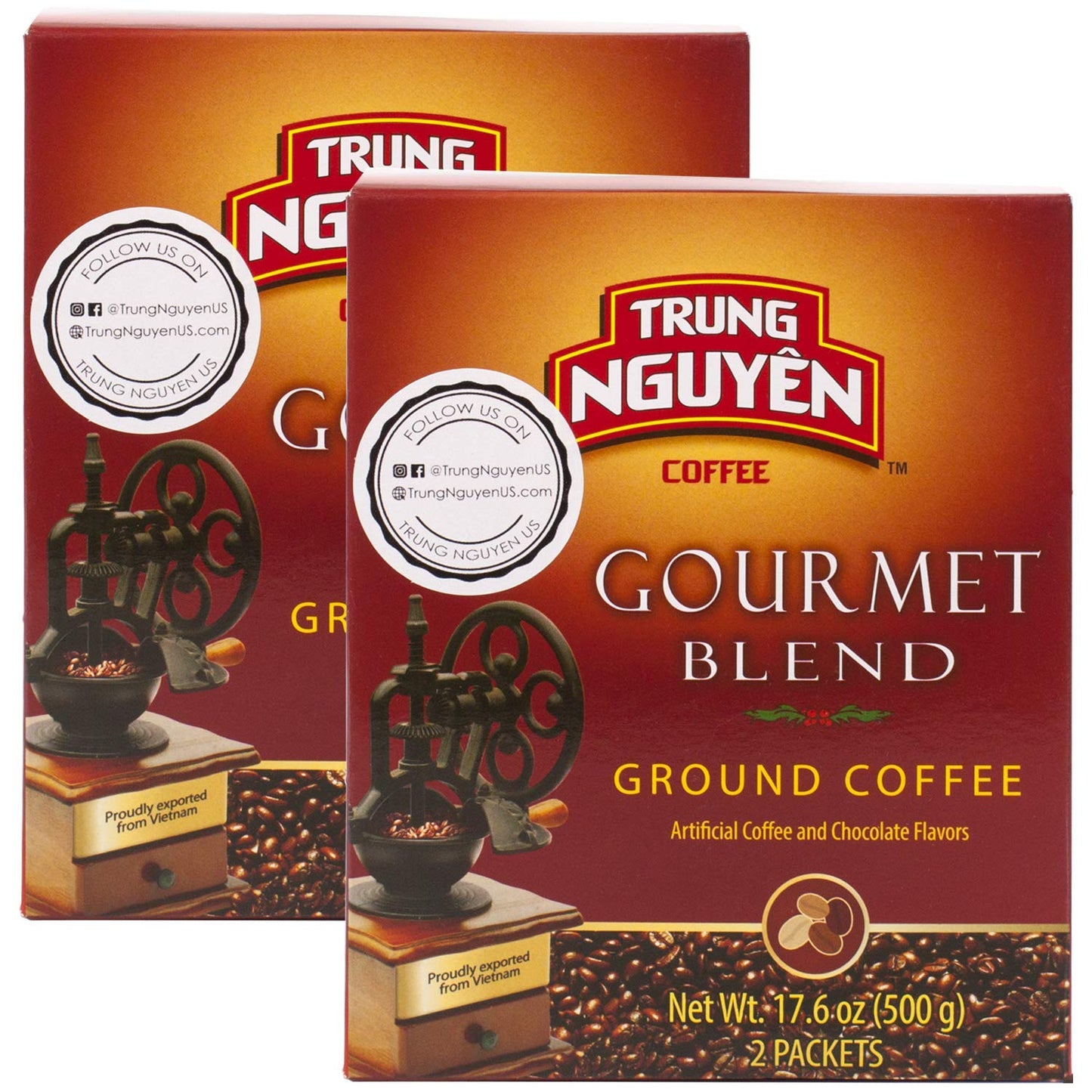 Trung Nguyen - Gourmet Blend - Roasted Ground Coffee Blend - Strong and Bold - Robusta, Arabica, Excelsa, & Catimor - Notes of Chocolate, Spices