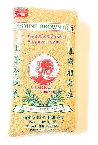 Cock Brand Jasmine Brown Rice 5 Lbs ( 2 Pack)