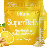 Blume SuperBelly Gut Health + Hydration, Daily Sugar Free Probiotics, Prebiotic Fiber, and Electrolytes Powder Packets for Digestion Support, Stacked