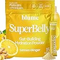 Blume SuperBelly Gut Health + Hydration, Daily Sugar Free Probiotics, Prebiotic Fiber, and Electrolytes Powder Packets for Digestion Support, Stacked