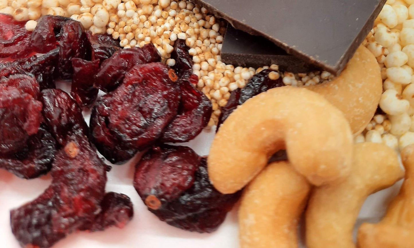 Paktli Organic Alegría Bites 8-Pack - Extra Dark Chocolate with Cranberries & Cashews, Eight 2oz Bags, Organic Ancient Grain Snack, Amaranth, Quinoa