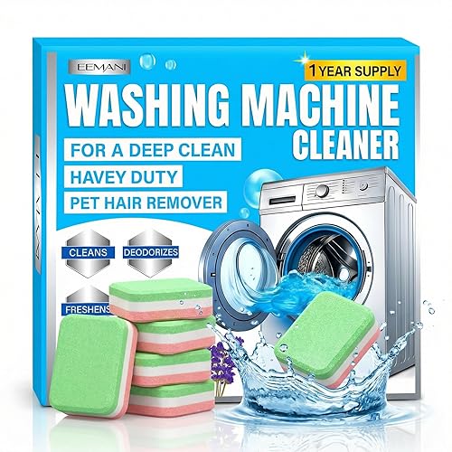 EEMANI Washing Machine Cleaner Tablets 24 Pack - Deep Cleaning for HE Front & Top Load Washer, 20g Tablets, Freshener for Drum & Tub - 1 Year Supply
