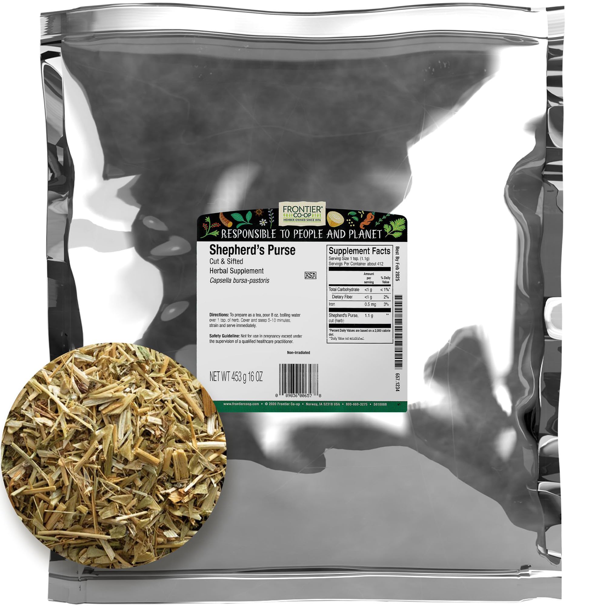 Frontier Co-op Cut and Sifted Shepherd's Purse Herb 1lb
