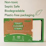 Eco Solve Toilet Bowl Cleaner Strips 60 Count, Unscented Eco-friendly, Non-toxic, Septic Safe, Removes Odors & Stains, Plastic-free, Natural Toilet