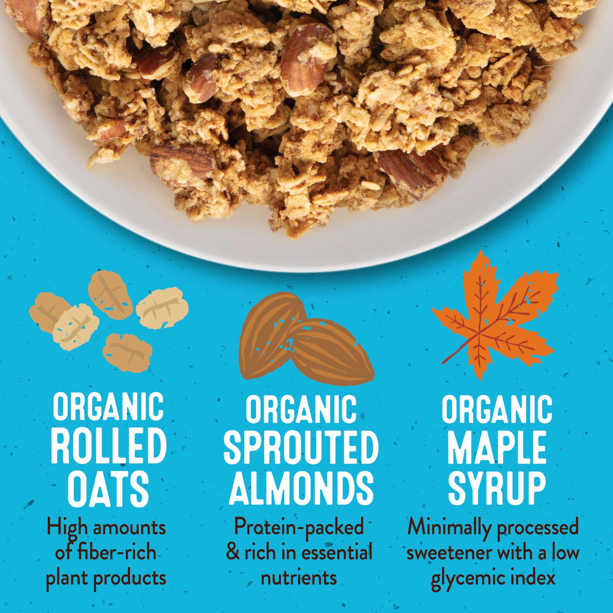 Healing Home Foods Almond Butter Chunk Protein Granola Cereal, Gluten Free, High Protein, Low Sugar Healthy Granola, Sprouted Almond, Maple Syrup