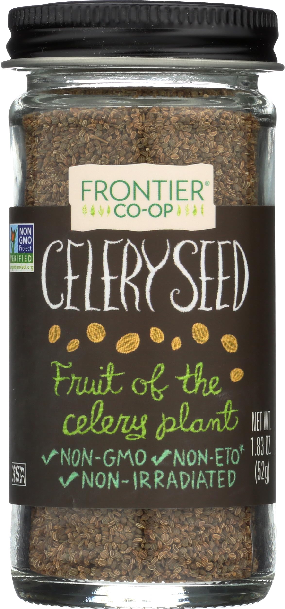 Frontier Co-op Whole Celery Seed, 1.83 Ounce Bottle, Great Texture in Salads, Key in Ethnic Dishes and Pickling, Kosher