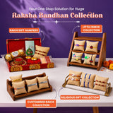 LOVENSPIRE Designer Ganesha Rakhi Gift Hamper for Brother & Bhabhi - Includes 2 Adjustable Rakhi Bracelets, Decorative Haldi Kumkum Holder