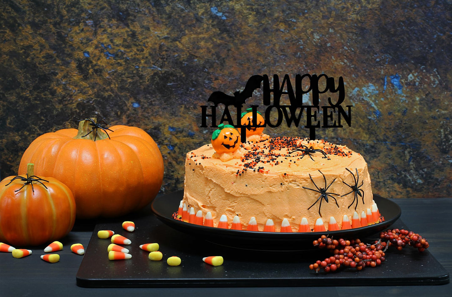 Funfetti Halloween Bundle, 2 Chocolate Cake Mixes, 1 of each Green and Orange Vanilla Frosting