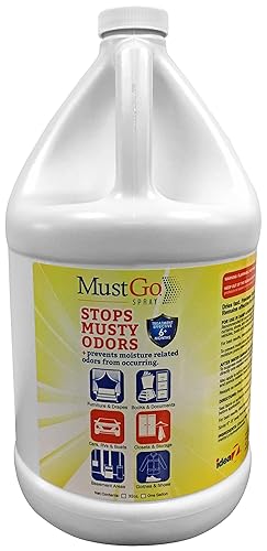 MustGo Spray Odor Eliminator - Controls, Removes and Prevents Damp, Musty Smells - 1 Gallon