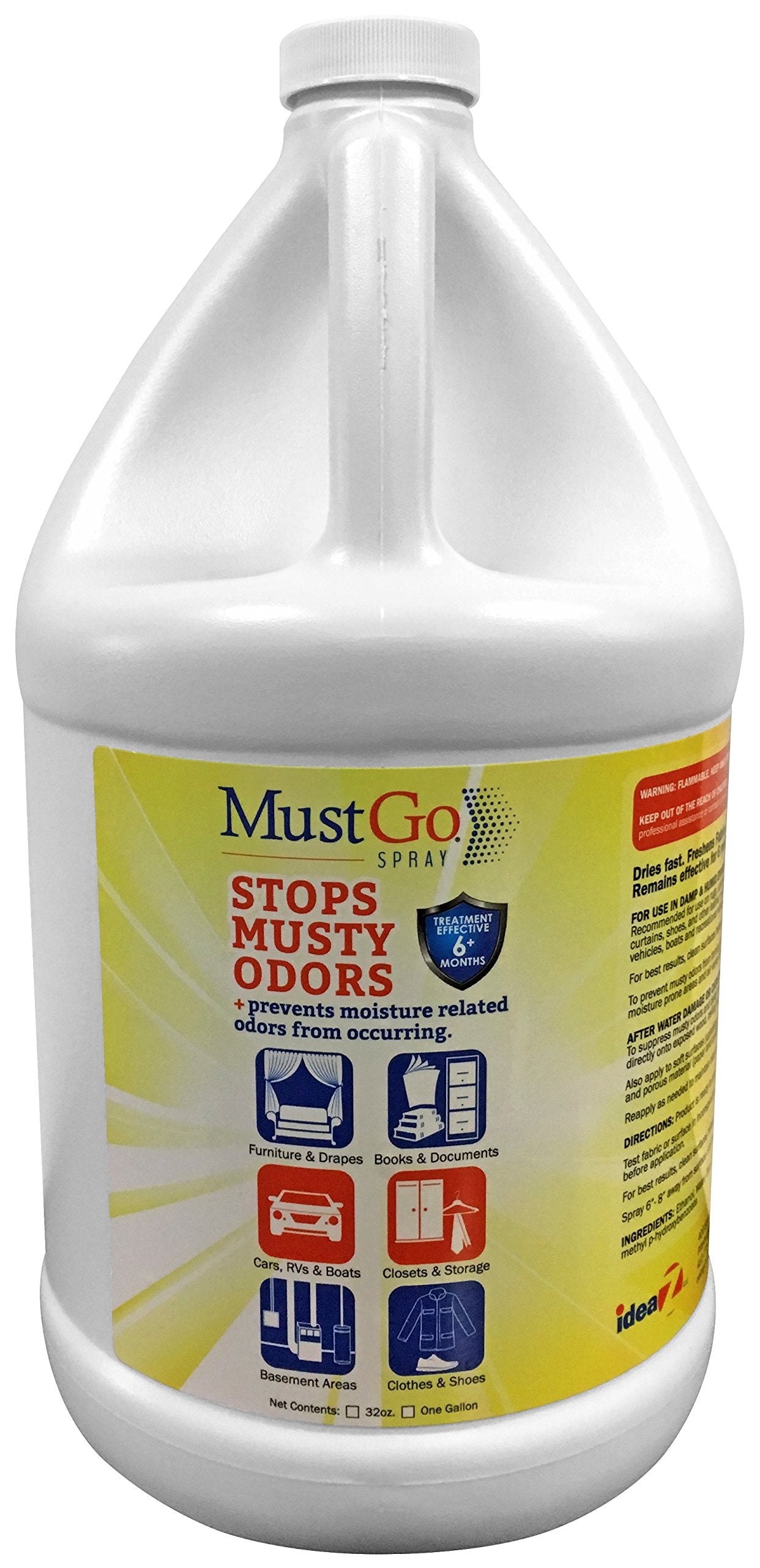 MustGo Spray Odor Eliminator - Controls, Removes and Prevents Damp, Musty Smells - 1 Gallon