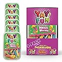 Halal Sour Neon Gummy Worms | 6 Pack Bundle (6x7 oz Tubs) | Chewy Sour Neon Color Worms | Resealable Tubs in Bulk with Display Box | Halal Bulk Sour
