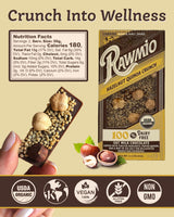 Rawmio Hazelnut Quinoa Crunch Bark - Crunchy Chocolate Bars with Dietary Fiber - Vegan Chocolate with Hazelnuts, Organic Quinoa, & Sea Salt - Decadent