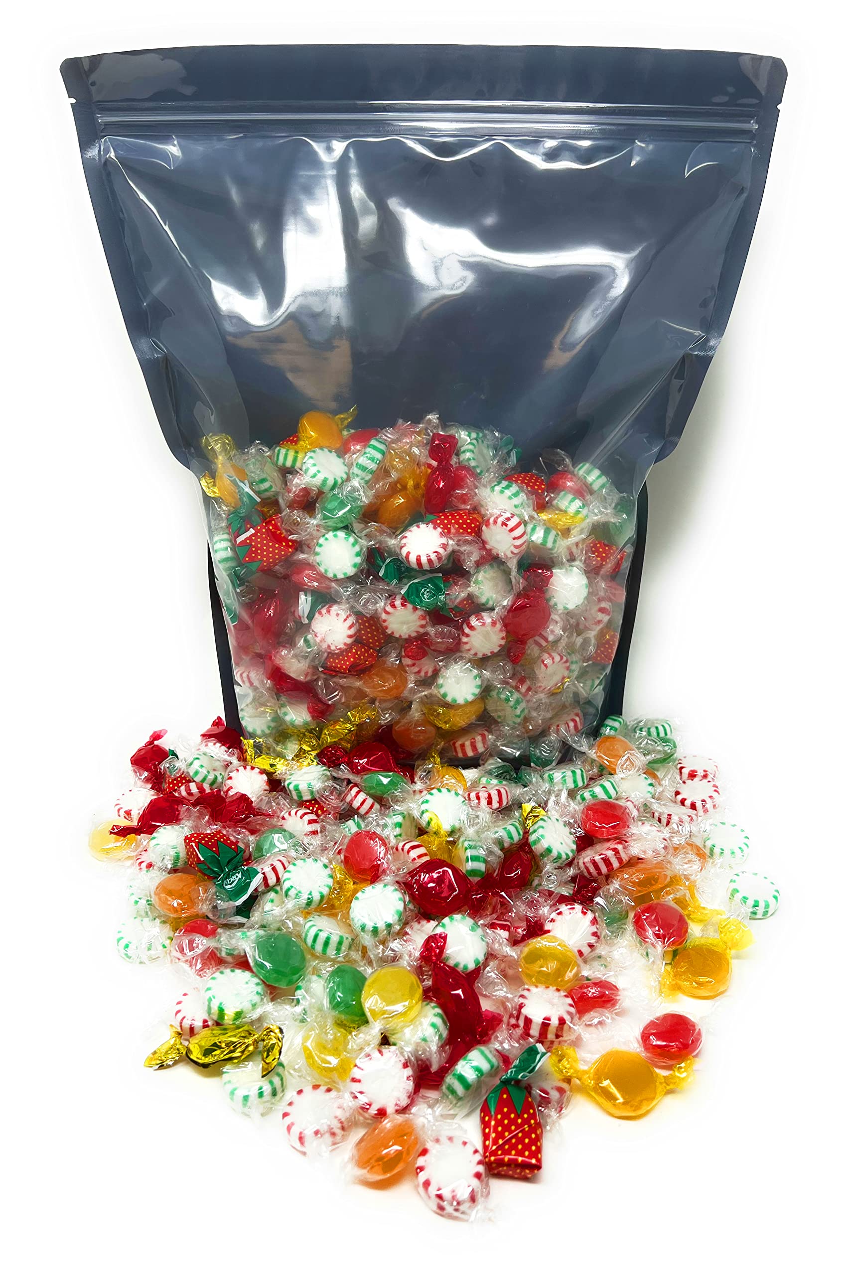 American Old Fashioned Hard Candy - 6 lbs - Peppermint and Spearmint Starlights, Cinnamon Disks, Butterscotch, Strawberry Jelly Filled Candy